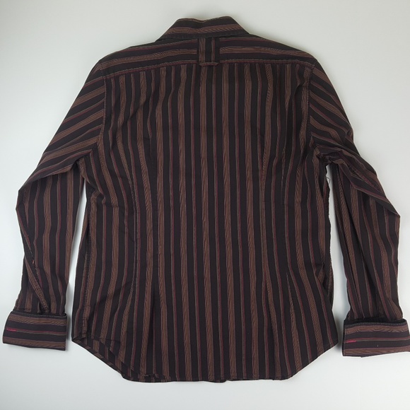 Guess Quality Striped Button Shirt French Cuff - Picture 6 of 8